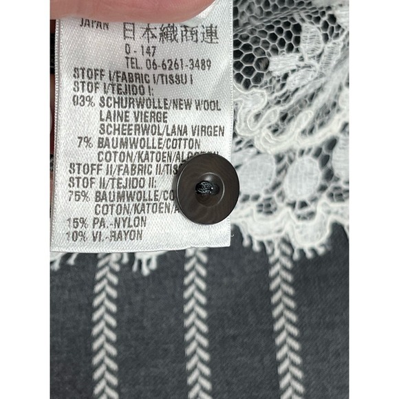 Escada Wool Blend Pencil Skirt with Lace Accent, Size 46 (XL) - Picture 8 of 9